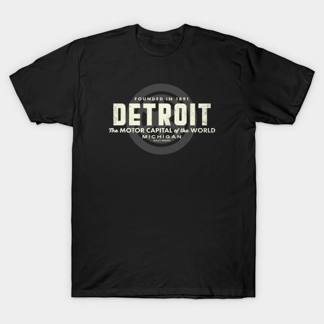 Detroit, Michigan - Tire Wheel T-Shirt by deadmansupplyco